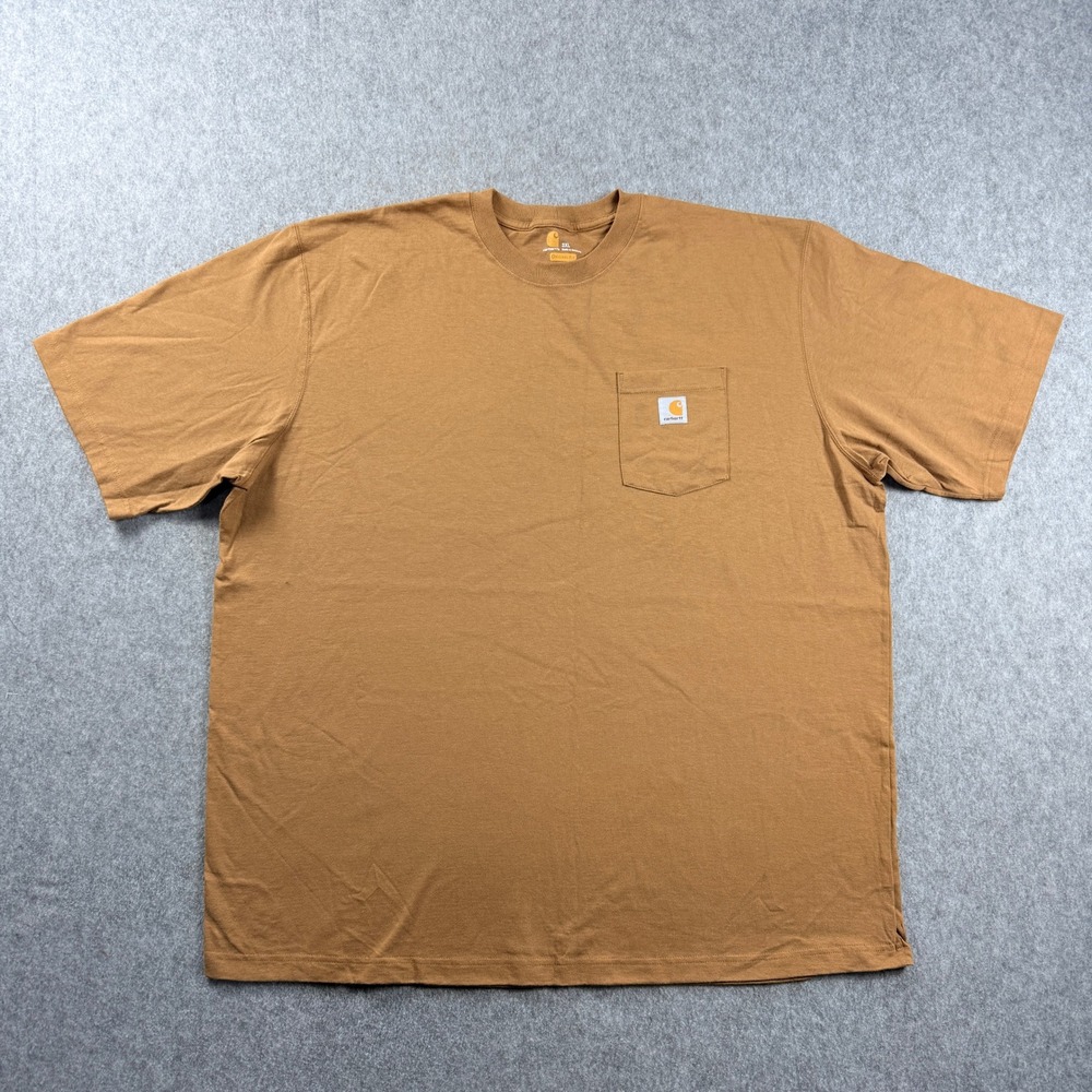 Carhartt Brown Pocket T-Shirt Men's 3XL Workwear Heavyweight‎ Cotton Tee